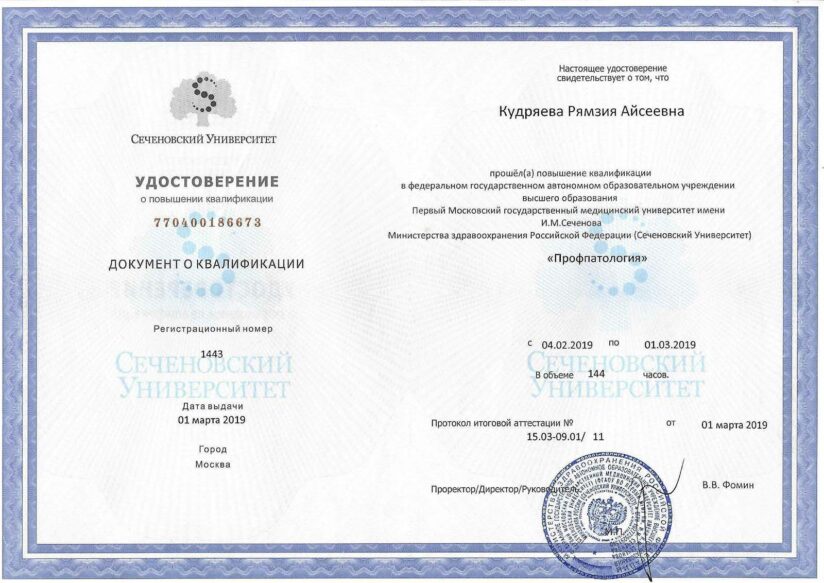 Кудряева Рямзия Айсеевна