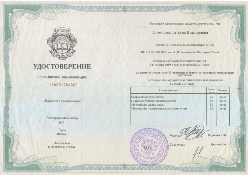 Симонова Татьяна Викторовна