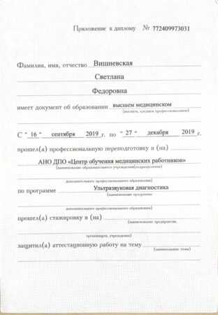 Вишневская Светлана Федоровна